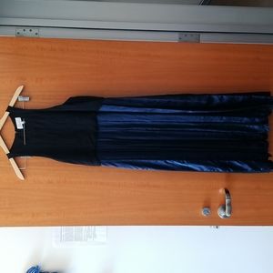 Adam By Adam Lippes Black and Blue Silk Dress Size 8